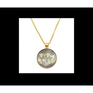 Gold or Stainless Steel YHWH medallion necklace ancient pictograph Paleo Hebrew